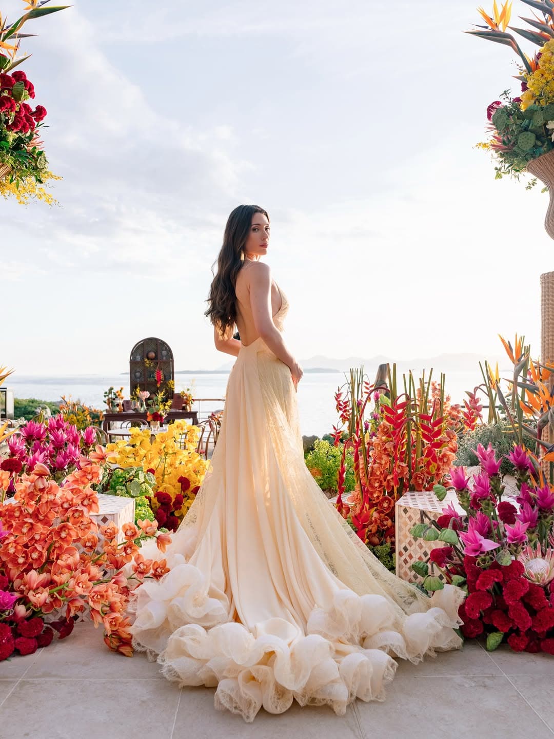 Isabela Herrera Velutini at garden reception, Hotel du Cap-Eden-Roc, Cap d'Antibes