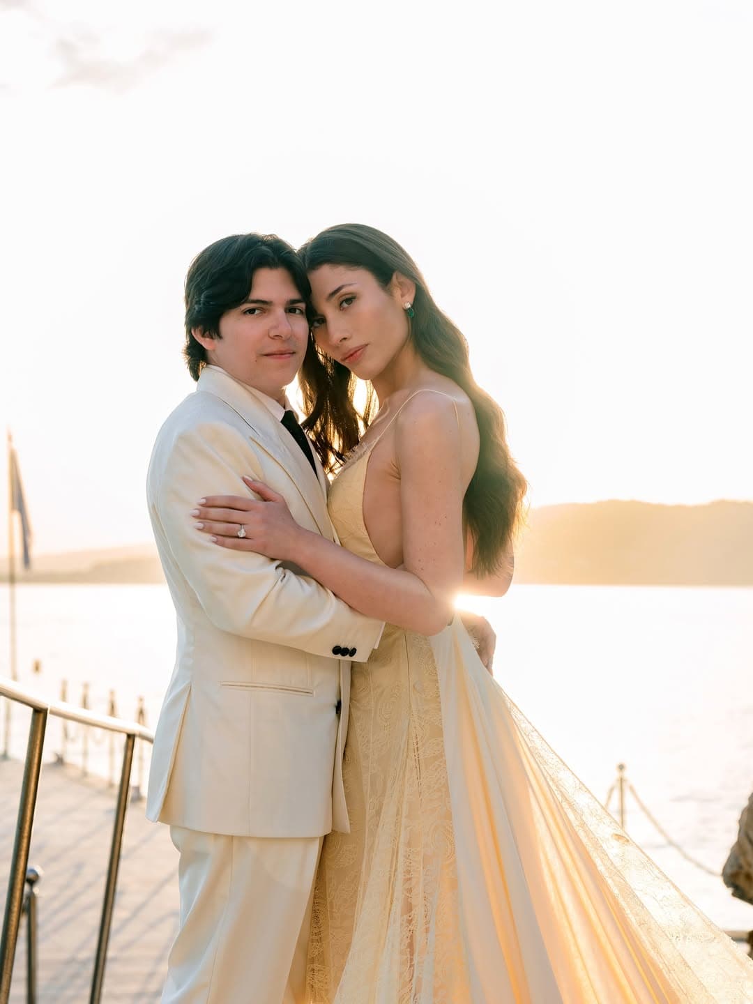 Isabela Herrera Velutini and Matthew Carmona-Gonzalez wedding portrait, French Riviera